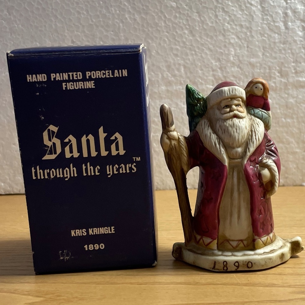 Vintage 1990 Santa Through The Years 1890 Kris Kringle Hand Painted Porcelain